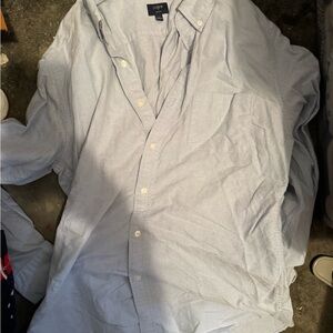 J. Crew Men's Casual Light Blue Button Down Shirt